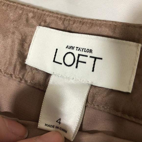 Loft Silk Taupe Tiered Layered Pencil Skirt - Picture 5 of 8